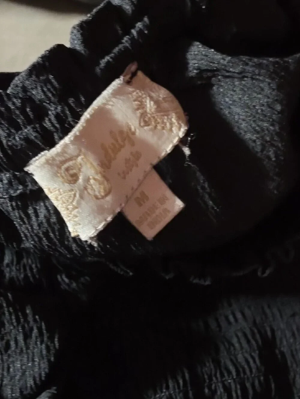 Black Smocked Waist Puff Sleeve Top